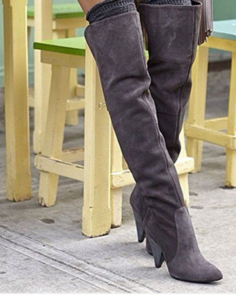 Vince Camuto Gray Suede Over-the-knee boots